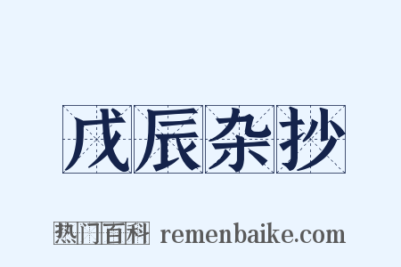 戊辰杂抄是什么意思的图片